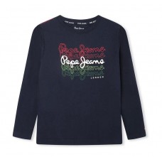 PEPE JEANS RAMONE PB503473-594  ΜΠΛΟΥΖΑ ΜΑΚΡΥΜΑΝΙΚΗ  ΜΠΛΕ